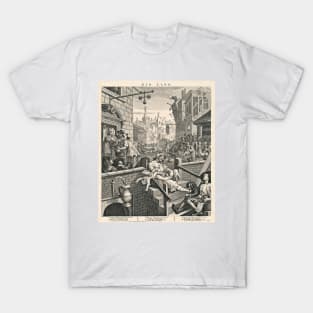 'Gin Lane' by William Hogarth, 1751 (C038/2618) T-Shirt